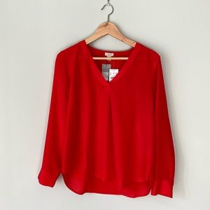 NWT J Crew Red Blouse